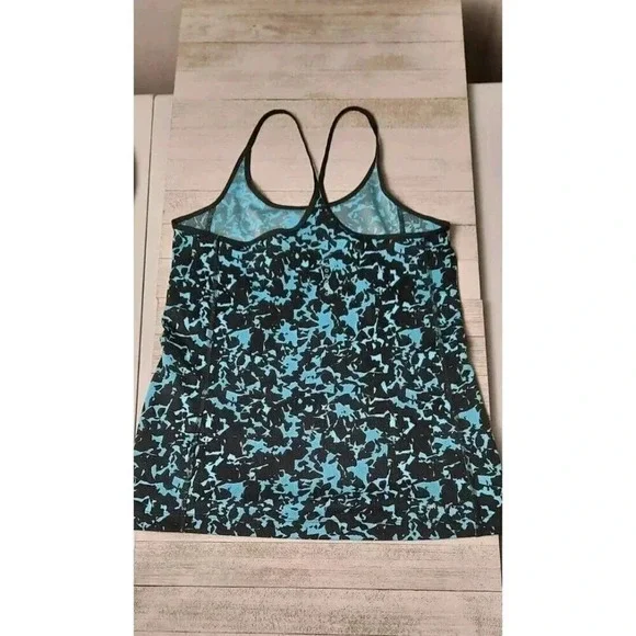 Nike Dri-Fit Running Racerback Tank Top Womens Size XS Black Aqua Sportswear - Picture 2 of 6